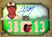 2013 Topps Triple Threads #109 Manny Machado Autograph Relic-Emerald Baseball Card