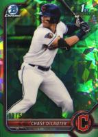 2022 Bowman Draft Chrome Sapphire Edition #BDC49 Chase Delauter Green Baseball Card