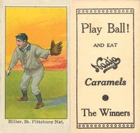 1909 Nadja Caramel # Dots Miller Fielding Baseball Card