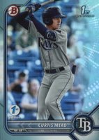 2022 Bowman 1st Edition #BPPF10 Curtis Mead Sky Blue Foil Baseball Card