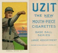1909 White Borders UZIT #373 Orval Overall Hand Face Level Baseball Card