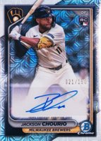 2024 Bowman Chrome Mega Box Mega Chrome Rookie Autographs #JC Jackson Chourio Baseball Card
