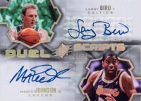 2007 SPx Dual Scripts #DS-LM Larry Bird/Magic Johnson Basketball Card