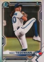 2021 Bowman Draft #BDC89 Ricky Tiedemann Chrome-Refractor Baseball Card