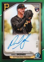 2024 Bowman Chrome Chrome Rookie Autographs #CRAPS Paul Skenes Green Refractor Baseball Card