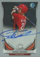 2014 Bowman Prospect Autograph #JW Jesse Winker Chrome Baseball Card