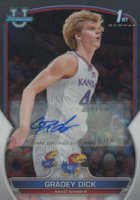 2022 Bowman Chrome University #41 Gradey Dick Prospect Autograph Basketball Card