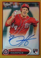 2012 Topps Chrome #BH Bryce Harper Autograph-Gold Refractor Baseball Card