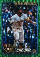 2024 Topps Update #US240 Jackson Chourio Green Crackle Foil Board Baseball Card