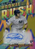 2024 Topps Chrome Update Chrome All-Etch Rookie Rush Autographs #JD Jasson Dominguez Gold Refractor Baseball Card