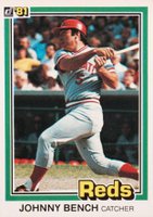 1981 Donruss #182 Johnny Bench Baseball Card