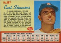 1962 Post Cereal #167 Curt Simmons Baseball Card