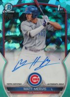 2023 Bowman Sapphire Edition Chrome Prospects Autographs #BSPAMM Matt Mervis Aqua Baseball Card