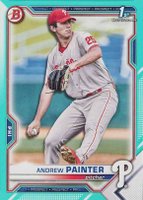 2021 Bowman Draft #BD10 Andrew Painter Aqua Baseball Card