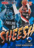 2023 Panini Hoops Premium Stock Sheesh #23 Scoot Henderson Blue Ice Prizm Basketball Card