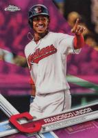 2017 Topps Chrome #126 Francisco Lindor Pointing-Pink Refractor Baseball Card
