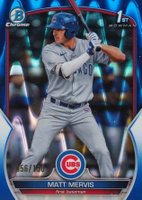 2023 Bowman Chrome Prospects #BCP74 Matt Mervis Blue Raywave Refractor Baseball Card