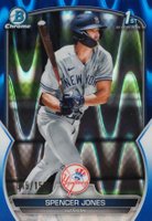 2023 Bowman Chrome Prospects #BCP139 Spencer Jones Blue Raywave Refractor Baseball Card
