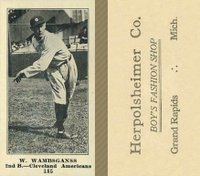 1916 Herpolsheimer Co. #185 W. Wambsganss photo is Fritz Coumbe Baseball Card