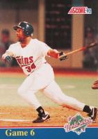 1992 Score Factory Set Inserts #B6 Kirby Puckett World Series Game 6 Baseball Card