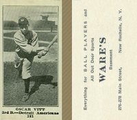 1916 Wares #181 Oscar Vitt Baseball Card