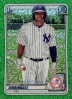 2020 Bowman Chrome Mega Box #BCP8 Jasson Dominguez Green Refractor Baseball Card