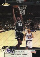 1999 Finest #134 Tim Duncan Refractor Basketball Card