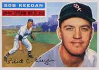 1956 Topps #54 Bob Keegan White Back Baseball Card