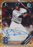 2019 Bowman Draft Chrome Draft Picks Autograph #CDARG Riley Greene Gold Wave Refractor Baseball Card