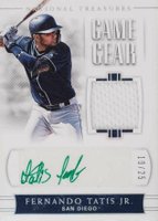 2018 Panini National Treasures Game Gear Signatures #FT Fernando Tatis Jr. Holo Silver Baseball Card