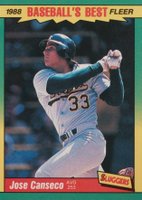 1988 Fleer Baseball's Best #6 Jose Canseco Baseball Card