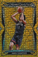 2023 Panini Obsidian #179 Amen Thompson Electric Etch Gold Flood Basketball Card