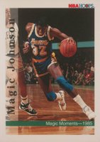 1992 Hoops #329 Magic Johnson Magic Moments-1985 Basketball Card