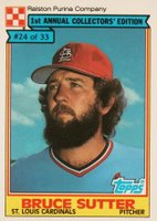 1984 Ralston Purina Hand Cut #24 Bruce Sutter Baseball Card