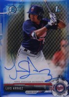 2017 Bowman Chrome Prospect Autograph #LA Luis Arraez Blue Refractor Baseball Card