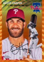 2023 Topps Chrome Platinum Anniversary #337 Bryce Harper Orange Wave Baseball Card