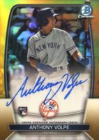 2023 Bowman Chrome Rookie Autographs #CRAAV Anthony Volpe Gold Refractor Baseball Card