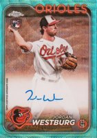 2024 Topps Chrome Rookie Autographs #RAJWE Jordan Westburg Aqua Wave Baseball Card