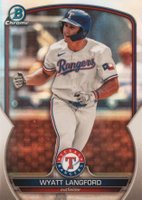 2023 Bowman Draft #BDC106 Wyatt Langford Chrome-SP Baseball Card