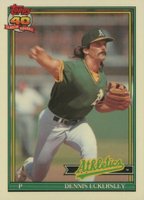 1991 Topps Tiffany #250 Dennis Eckersley Baseball Card