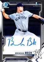 2021 Bowman Draft Chrome Draft Pick Autographs #CDABB Brendan Beck Baseball Card