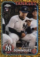 2024 Topps Chrome #89 Jasson Dominguez Variation-Gold Speckle Refractor Baseball Card