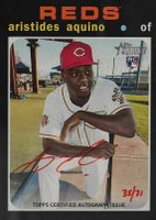 2020 Topps Heritage Real One Autograph #AAQ Aristides Aquino Red Ink Baseball Card