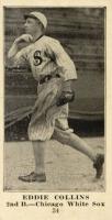 1916 Sporting News #34 Eddie Collins Blank Back Baseball Card