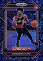 2022 Panini Prizm Monopoly #74 Shaedon Sharpe Monopoly Black Basketball Card