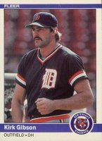 1984 Fleer #80 Kirk Gibson Baseball Card