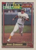 1992 Topps Gold #401 Jose Canseco Winner Baseball Card