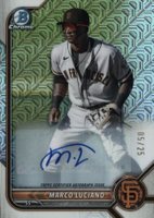 2022 Bowman Mega Box Chrome #7 Marco Luciano SP-Autograph Baseball Card