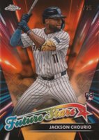 2024 Topps Chrome Logofractor Edition Future Stars #FSLE11 Jackson Chourio Orange Refractor Baseball Card