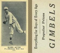 1916 Gimbels #151 Babe Ruth Baseball Card